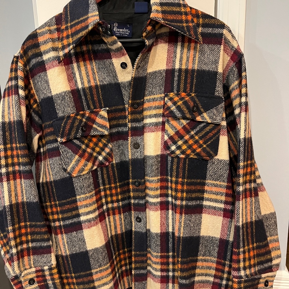 Brewster Vintage Plaid Flannel Shirt with Anchor Buttons